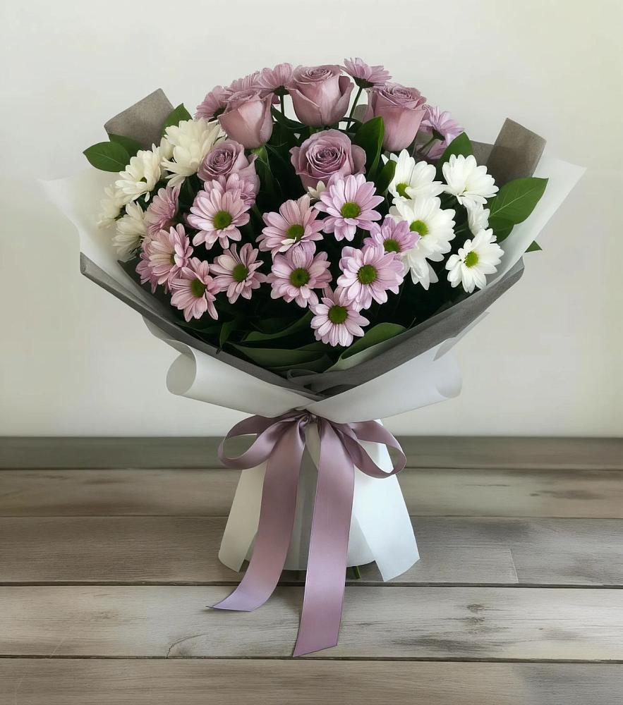 Букет цветов из: Хризантемы и Розы в Сорочинске