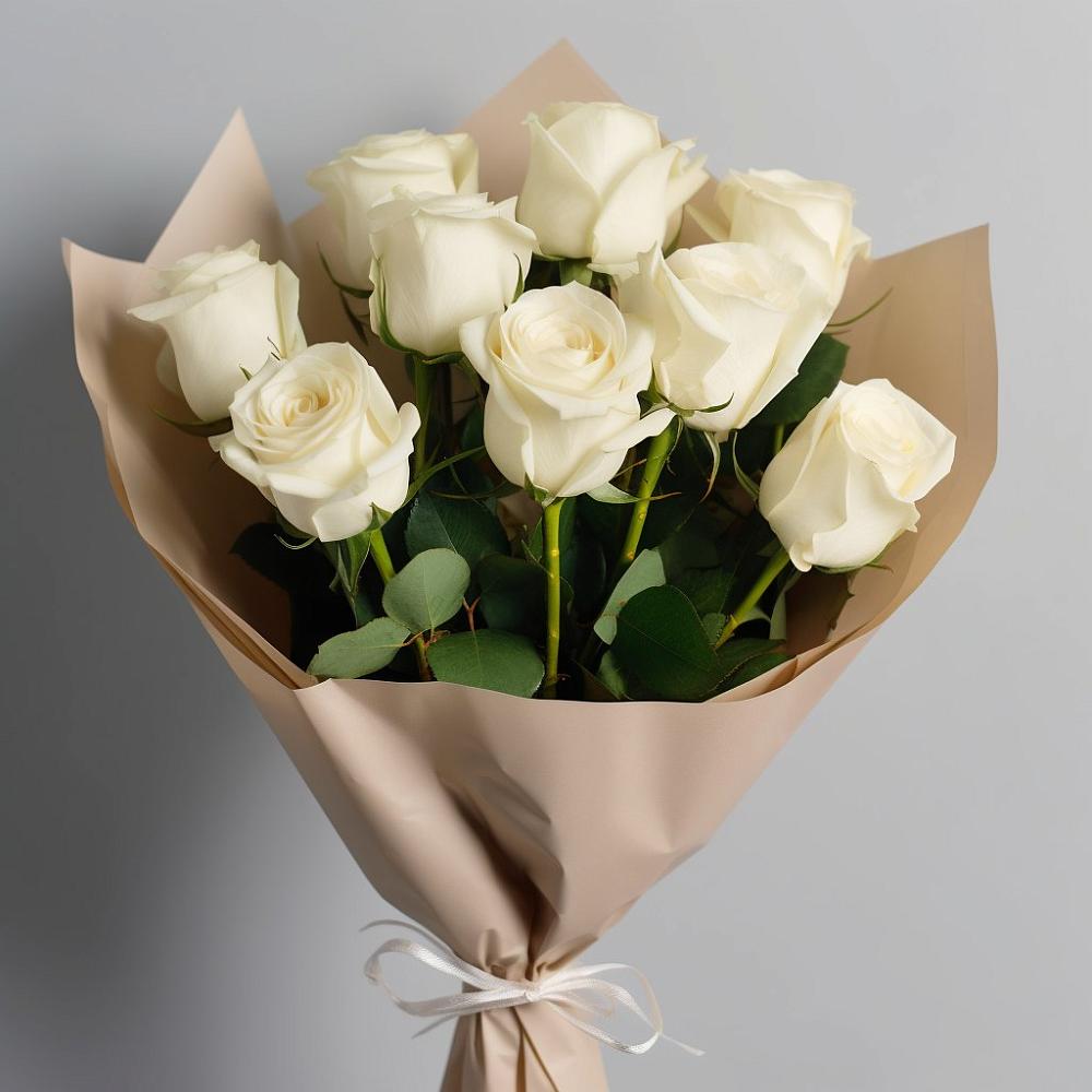 Букет 9 Белых роз Эдлесс Лав в Сорочинске