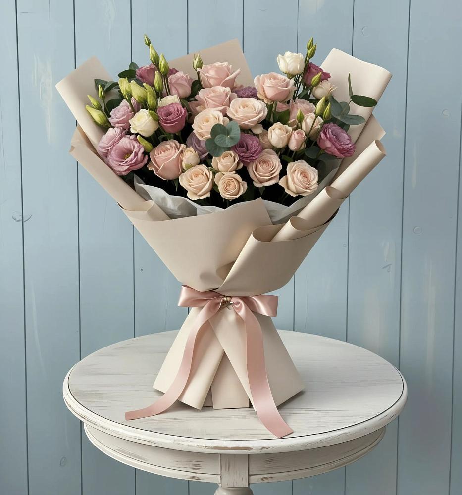 Букет цветов из: Розы и Лизиантусы в Сорочинске