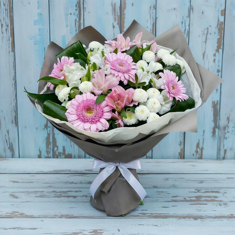Букет цветов из: Герберы, Альстромерии и Хризантемы в Сорочинске
